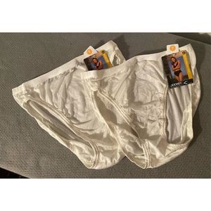 Vintage 2 Jockey Silks White French Cut Bikini Panties NWT sz 7